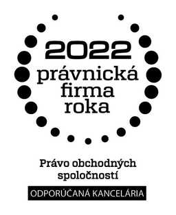 Prestížna súťaž Právnická firma roka 2022 zaradila advokátsku kanceláriu medzi odporúčané kancelárie pre oblasť právo obchodných spoločností.