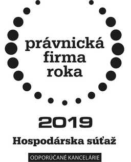 Prestížna súťaž Právnická firma roka 2019 zaradila advokátsku kanceláriu medzi odporúčané kancelárie pre oblasť hospodárskej súťaže.